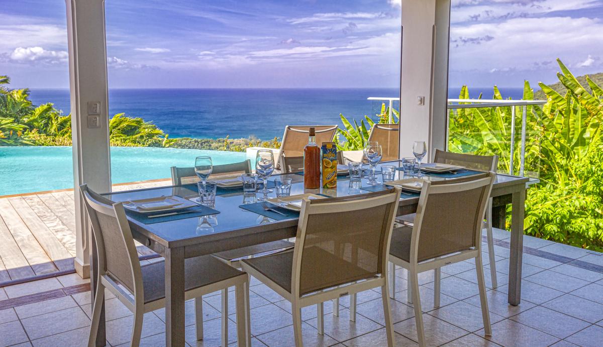 6. Location villa vue mer piscine Deshaies Guadeloupe_Terrasse Vue Mer des Caraibes